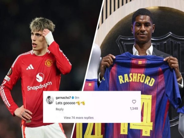 Tin Barca: Garnacho chúc mừng Rashford gia nhập Barcelona