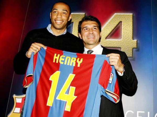Henry với số áo 14 tại Barca